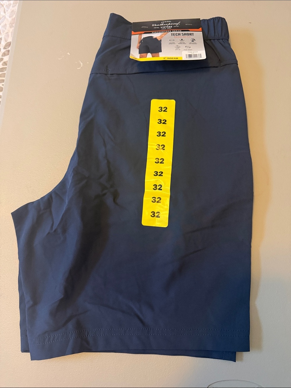 Weatherproof Men’s Tech Shorts - Navy Blue size 32